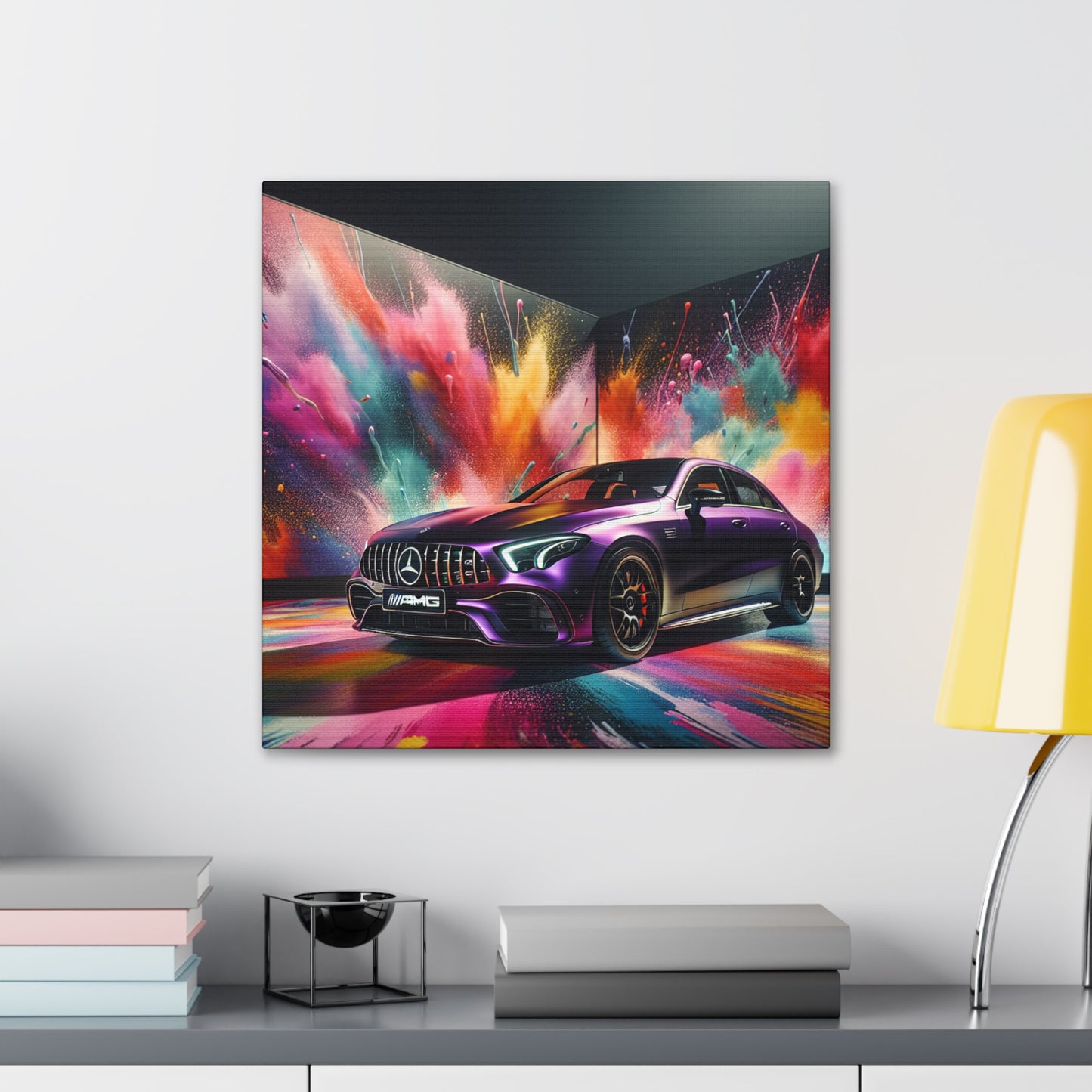 Mercedes AMG Wall Art, Handcrafted Canva Painting - Perfect for Auto Enthusiast, Car Decor, Man Cave, Home Office