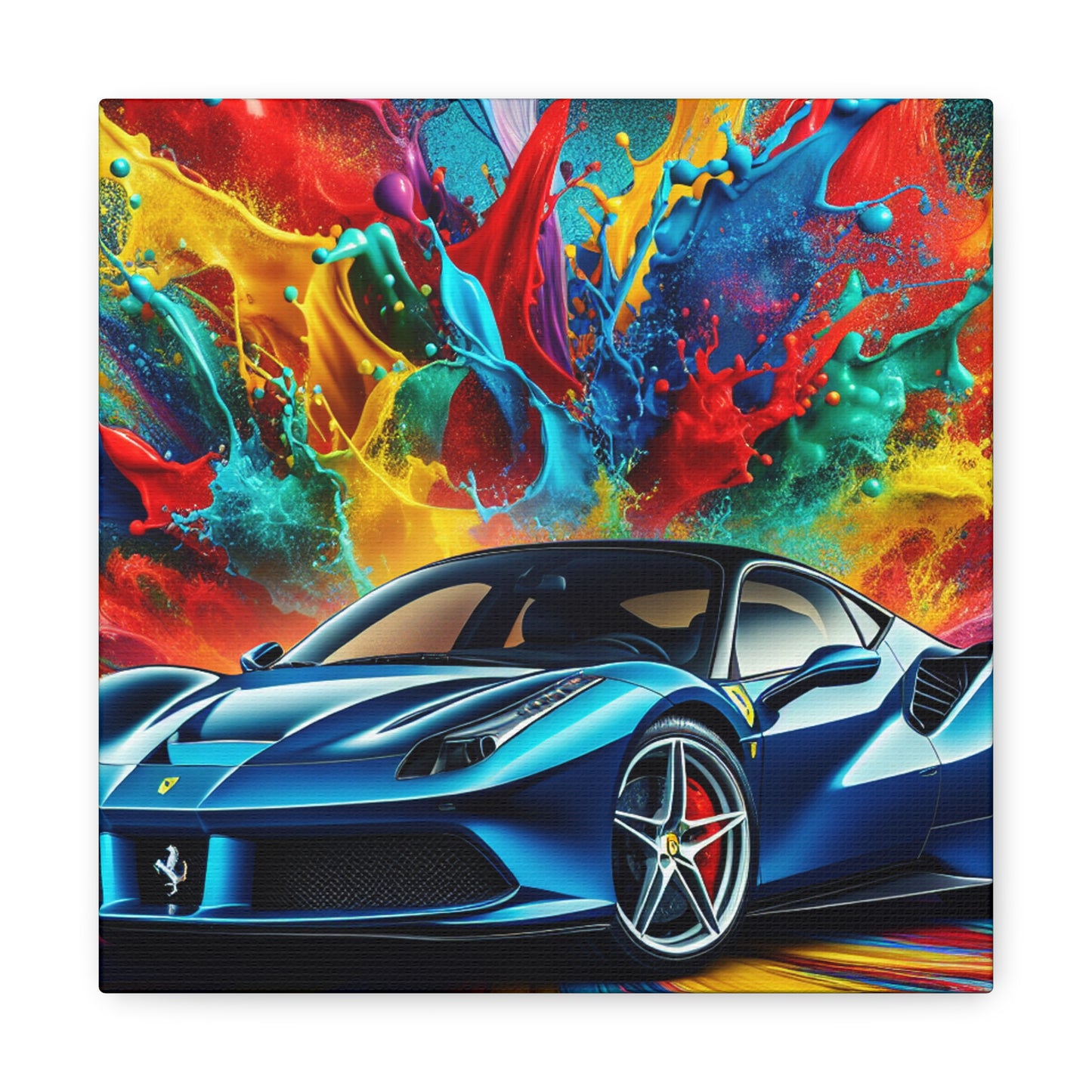 Ferrari Car Canva Painting Modern Wall Art - Luxury Sports Car Decor - High-Quality European Design - Motor Enthusiast Gift