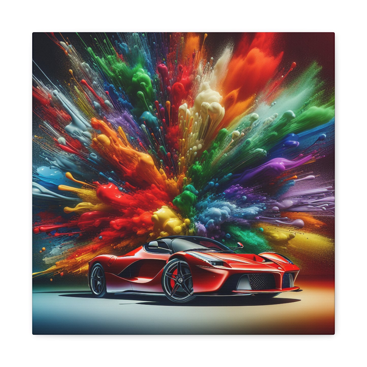 Ferrari Enthusiast Canva Art - Luxury Car Wall Decor - High-Quality Print, Hand-Painted Inspired for Living Room, Man Cave, Game Room