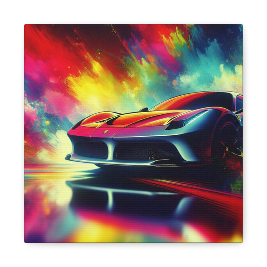 Ferrari Wall Art Canva Painting - Luxury Car Print, Sports Car Decor, Unique Gift for Car Enthusiast, Ideal for Home, Office or Man Cave