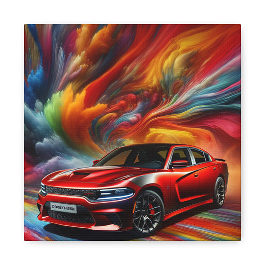 Dodge Charger Canva Painting, Vintage Car Art, Hand-painted Modern Wall Decor, Perfect Gift for Car Enthusiasts, Home Office Decor