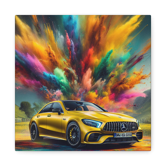 Mercedes AMG Wall Art Canva Painting - Luxury Car Decor, Hand-painted Artwork, Ideal for Automotive Enthusiasts and Home Decoration