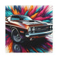 Dodge Challenger Wall Art - Handmade Canva Painting - Race Car Decor - Automotive Gifts for Men - Unique Home and Office Decoration