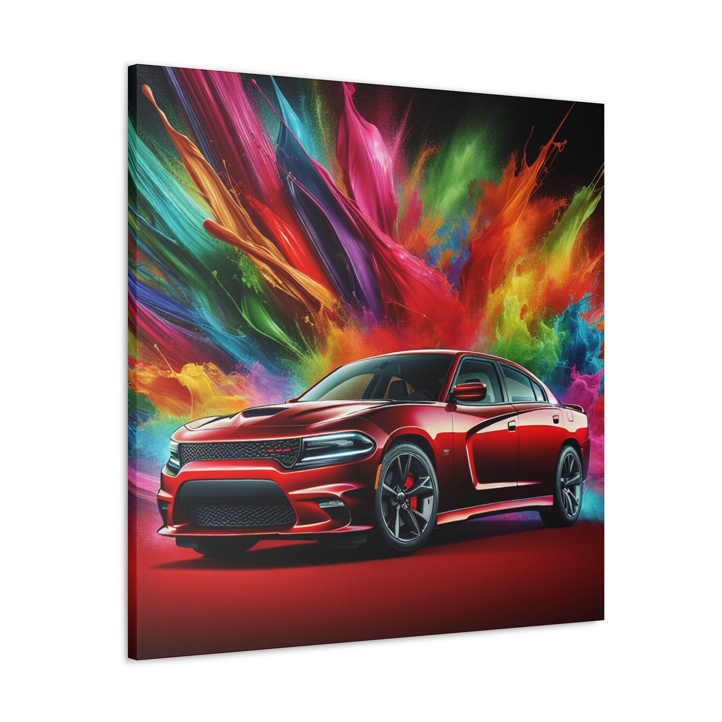 Vintage Dodge Charger Wall Art, Classic Car Canvas Painting, Automobile Decor, Perfect Gift for Car Enthusiasts and Collector's Item