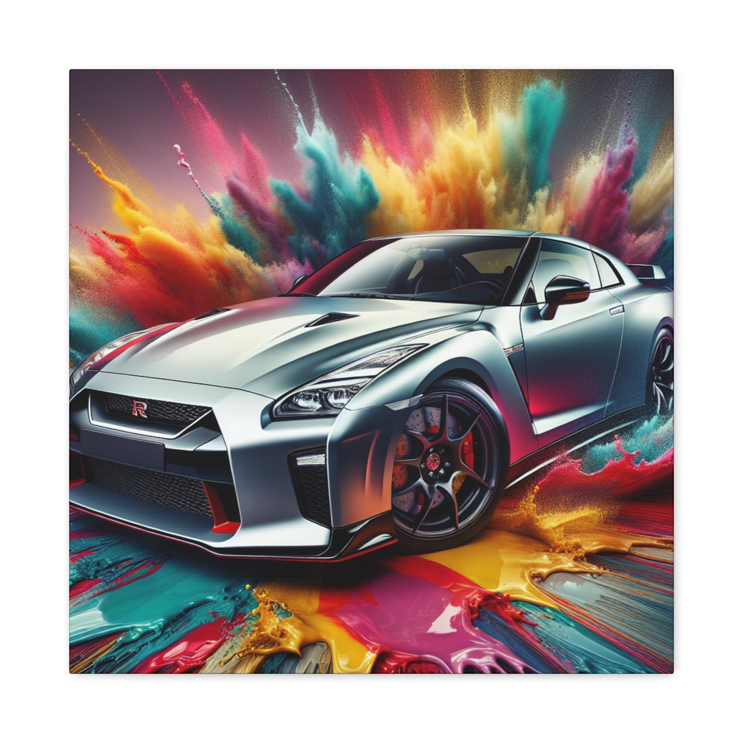 Nissan GT-R Canva Paintings, Sports Car Wall Art, Luxury Garage Decor, High Quality Modern Home and Office Canvas Artwork