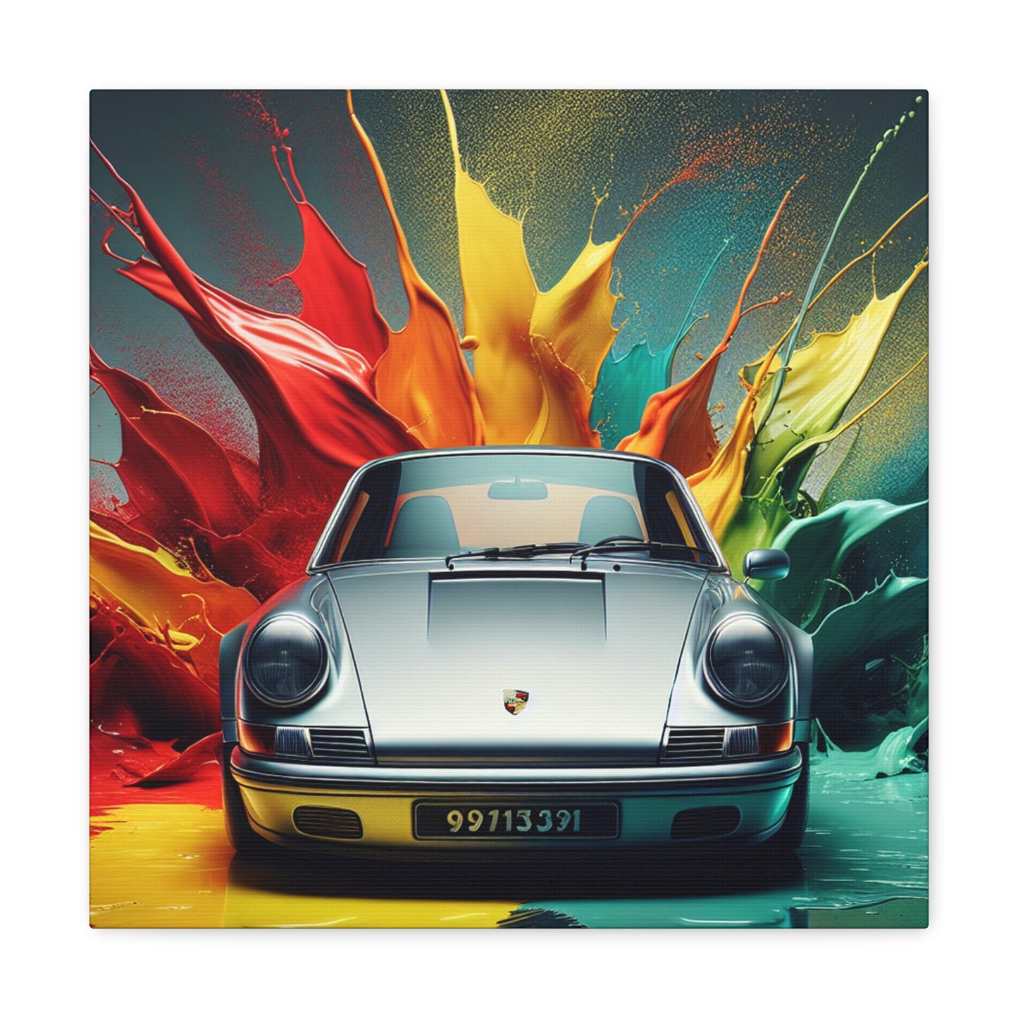 Porsche 911 Canva Painting, Wall Art for Man Cave, Home Decor, Luxury Car Art, Collector's Edition, Race Car Enthusiast Gift, Auto Wall Print