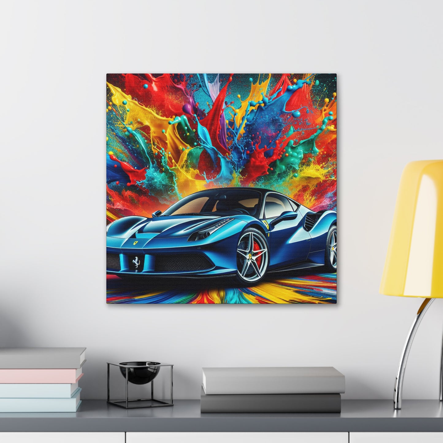 Ferrari Car Canva Painting Modern Wall Art - Luxury Sports Car Decor - High-Quality European Design - Motor Enthusiast Gift