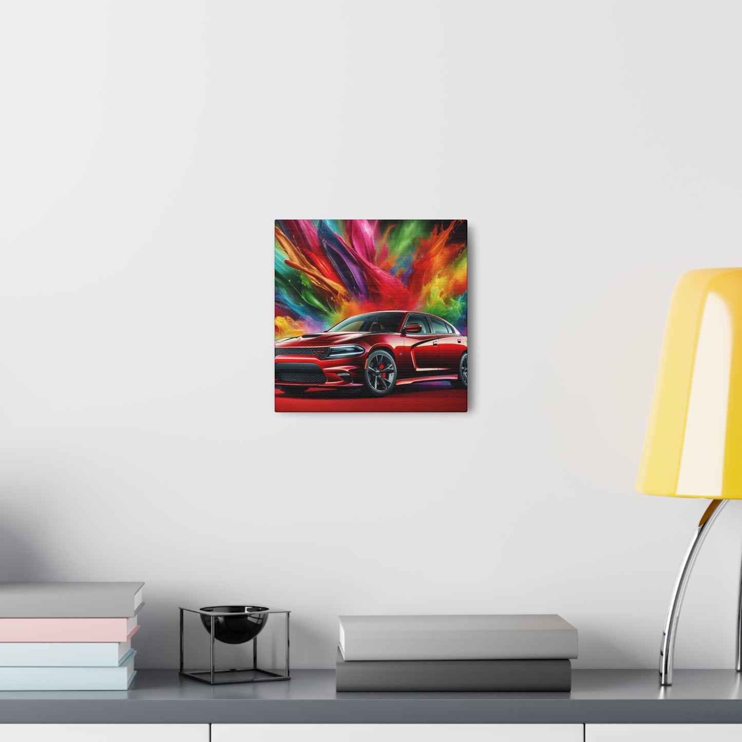 Vintage Dodge Charger Wall Art, Classic Car Canvas Painting, Automobile Decor, Perfect Gift for Car Enthusiasts and Collector's Item