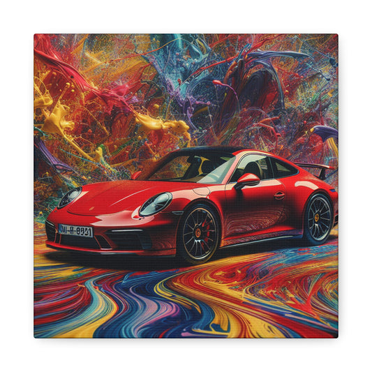 Porsche 911 Canva Painting, Handmade Car Artwork, Auto Wall Decor, Luxury Car Enthusiast and Collector Gift, Modern Home Office Decoration