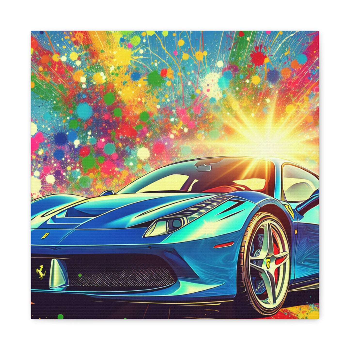 Ferrari Wall Art Canvas - Luxury Car Painting, Perfect for Man Cave, Garage Decor, Automotive Enthusiast Gift, High Quality Print