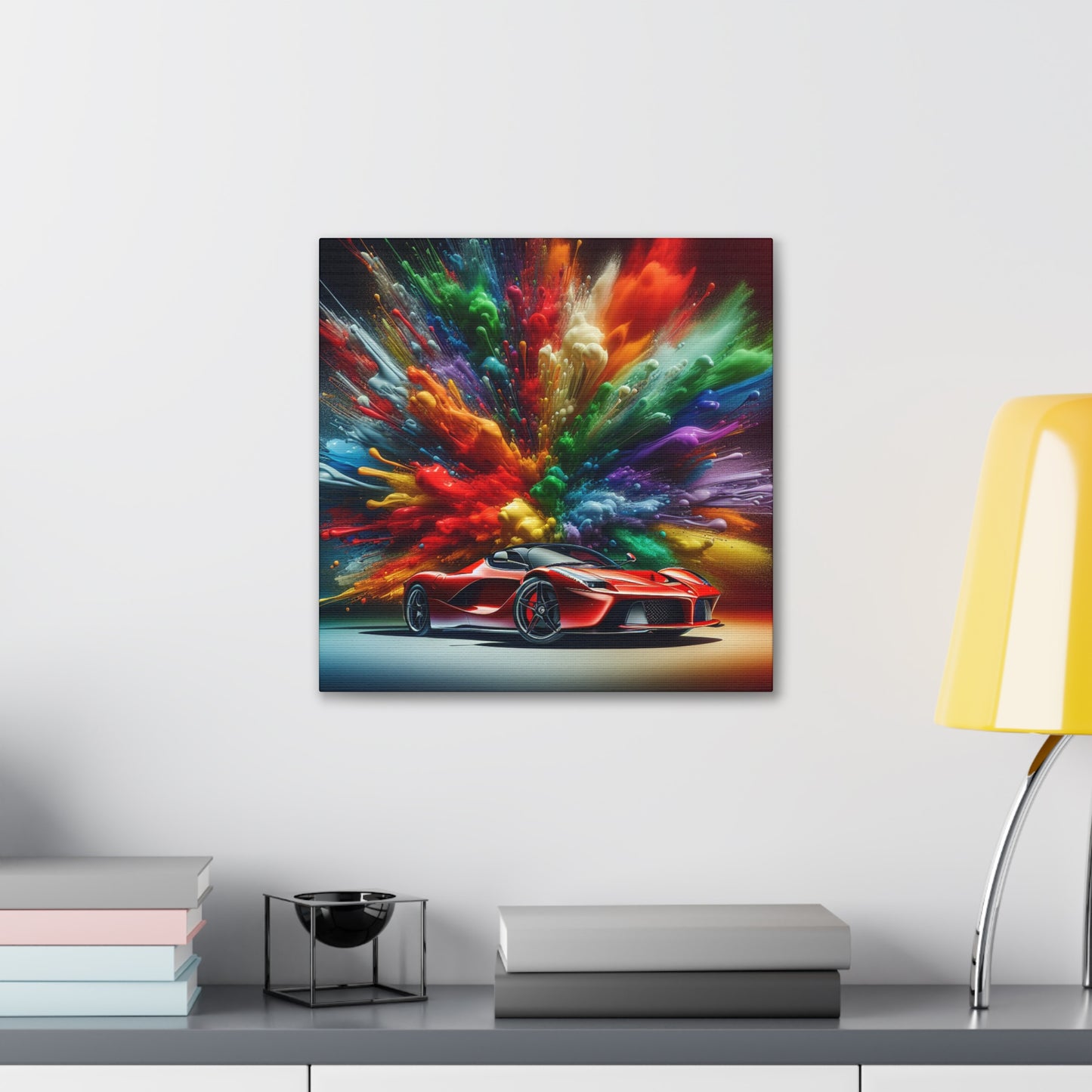 Ferrari Enthusiast Canva Art - Luxury Car Wall Decor - High-Quality Print, Hand-Painted Inspired for Living Room, Man Cave, Game Room