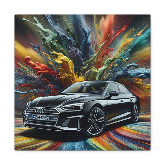 Audi A5 Canva Wall Art Painting, Handmade Car Artwork for Home Decor, Luxury Car Enthusiast Gift, Automobile Canva Print, Office Wall Hangings