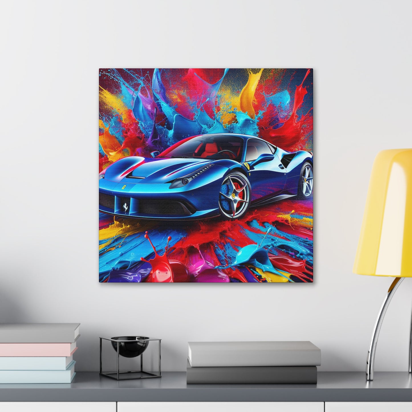 Ferrari Luxury Car Wall Art, Large Canva Print for Home and Office Decor, Exotic Supercar Painting, Perfect Gift for Car Enthusiast