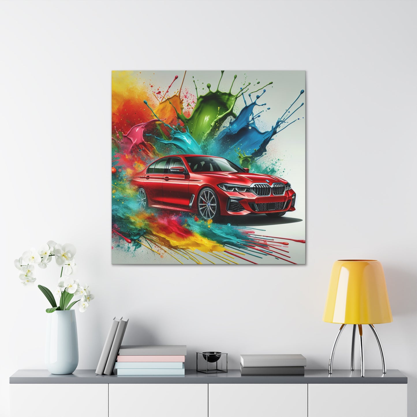 BMW Luxury Car Canva Painting - Wall Art for Car Lovers - Modern Home Office Decor - Auto Enthusiasts Gift Idea - Unique Man Cave Item