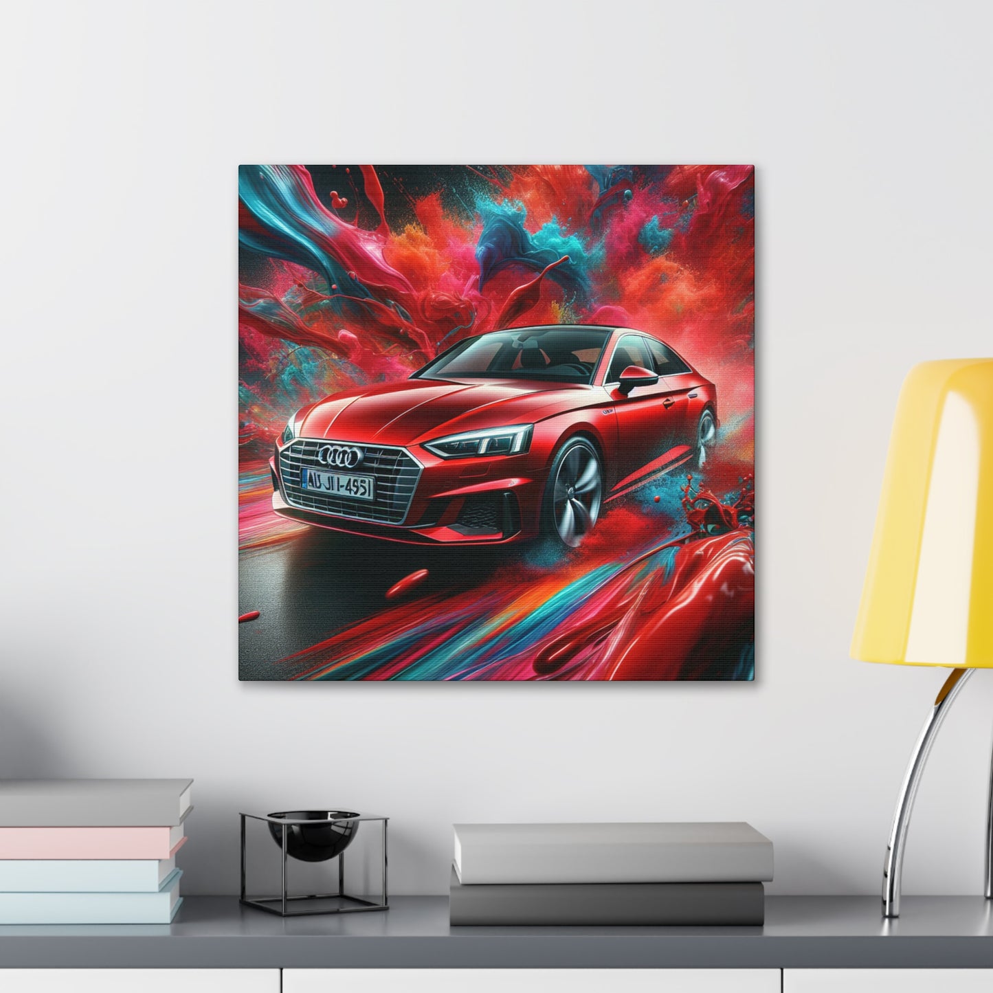 Audi A5 Car Canva Painting, Luxury Automobile Wall Art, Home Decor, Garage or Man Cave Gift Idea, For Car Enthusiast and Audi Lovers