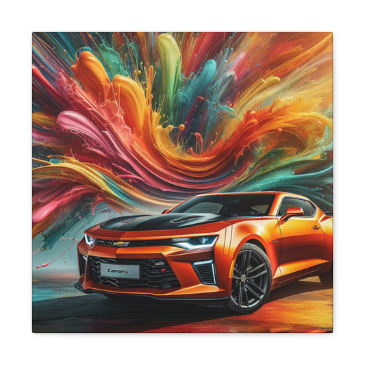 Chevrolet Camaro Wall Art - Vintage Car Canva Painting - Garage Decor - Classic Car Lovers Gift - Home and Office Decoration- Unique Artwork