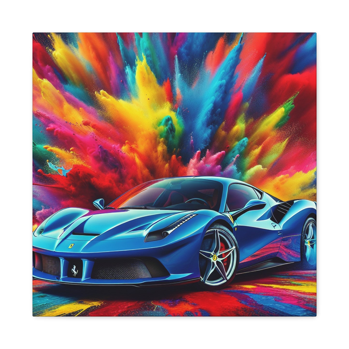 Ferrari Canva Wall Art - High Quality Luxury Car Painting - Perfect Gift for Car Enthusiasts, Home and Office Decor, Men's Man Cave Artwork