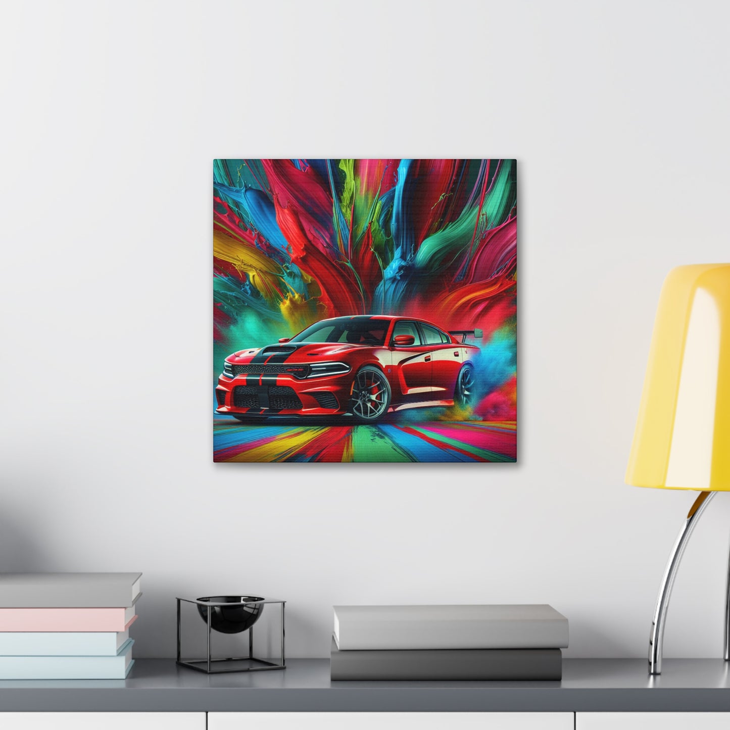 Dodge Charger Canva Painting - Large Wall Art, Home and Office Decor, Unique Car Artwork, Gift for Auto Enthusiasts, Car Lovers Present