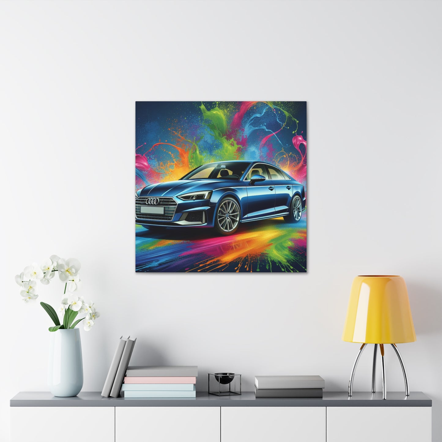 Audi A5 Canva Painting, Hand-Painted Wall Art, Luxury Car Print, Home Decor, Unique Gift for Car Enthusiast, Petrolhead, and Audi Lovers