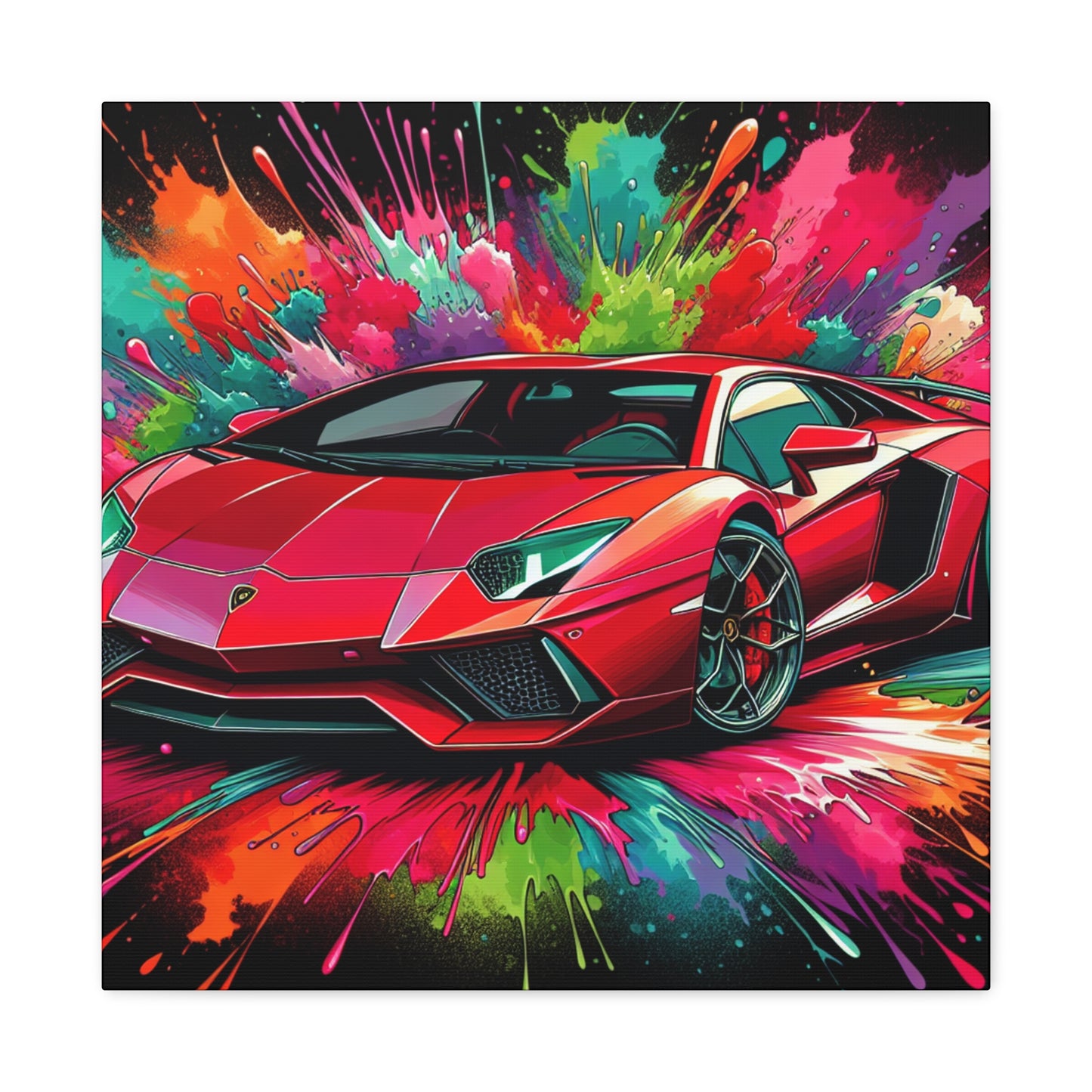 Lamborghini Aventador Canva, Exotic Sport Car Art, Luxury Wall Decoration, Unframed Modern Painting Print for Garage Decor