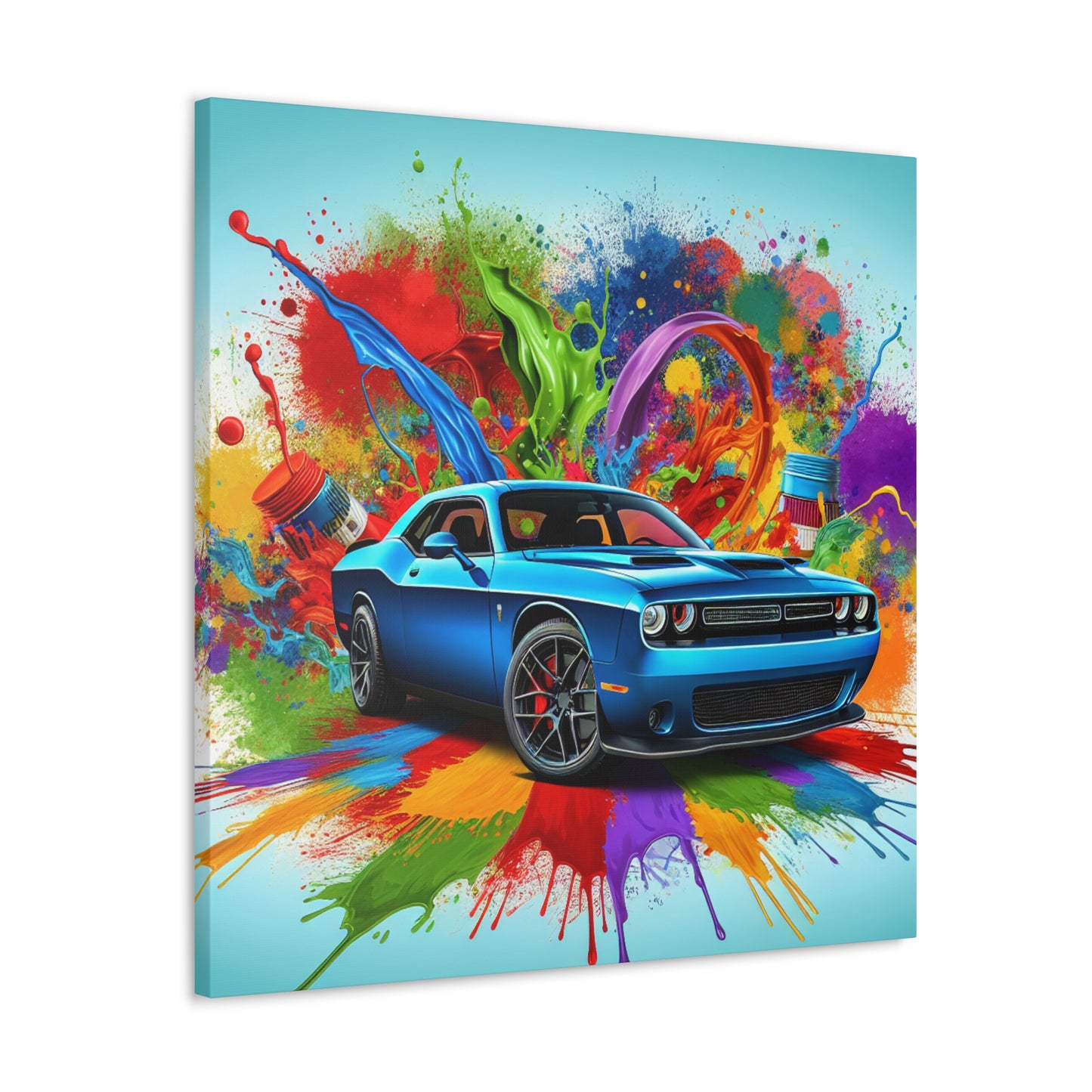 Dodge Challenger Wall Art, Car Canva Painting, Unique Home Decor, Automotive Art, Muscle Car Enthusiast Gift, Modern Bedroom Office Decor