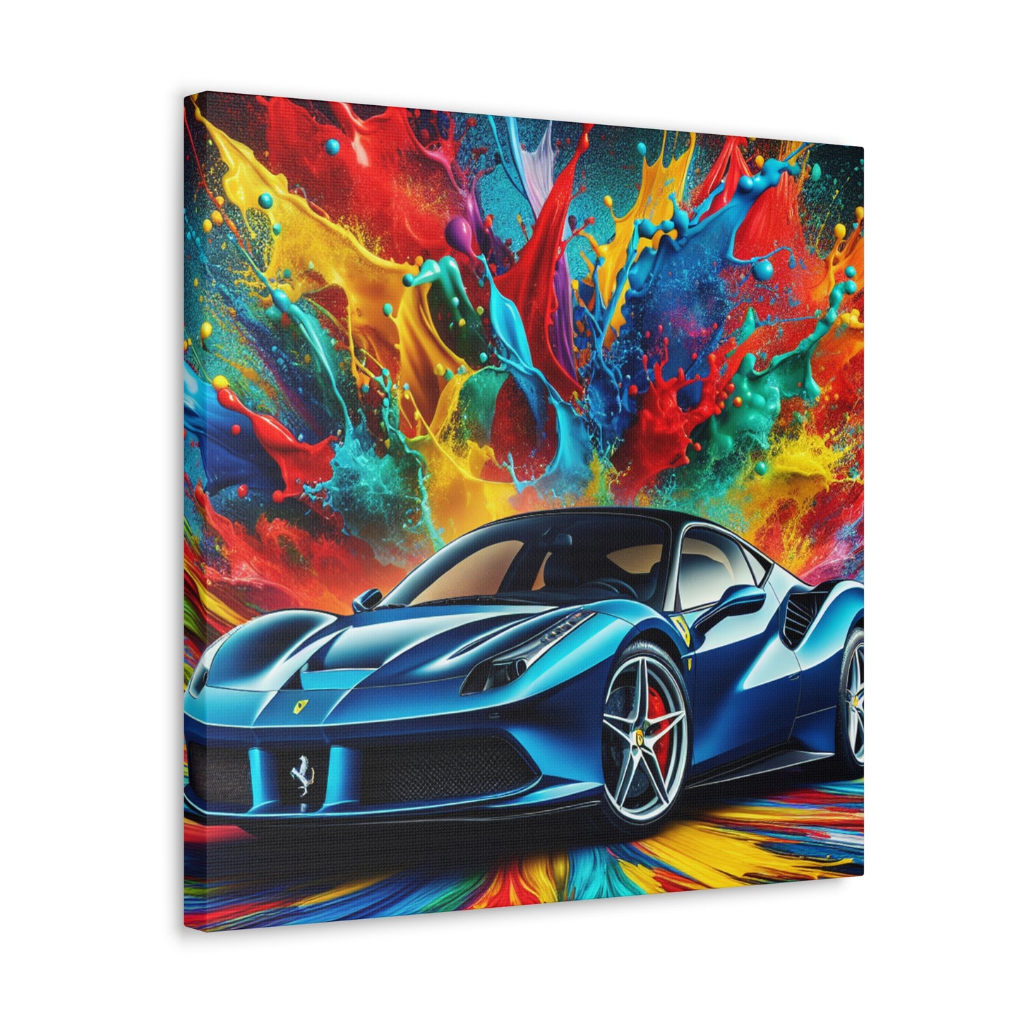 Ferrari Car Canva Painting Modern Wall Art - Luxury Sports Car Decor - High-Quality European Design - Motor Enthusiast Gift