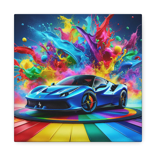 Luxurious Ferrari Art Canva, High Quality Wall Art, Detailed Car Painting, Home Decor, Man Cave Essential, Unique and Modern Design