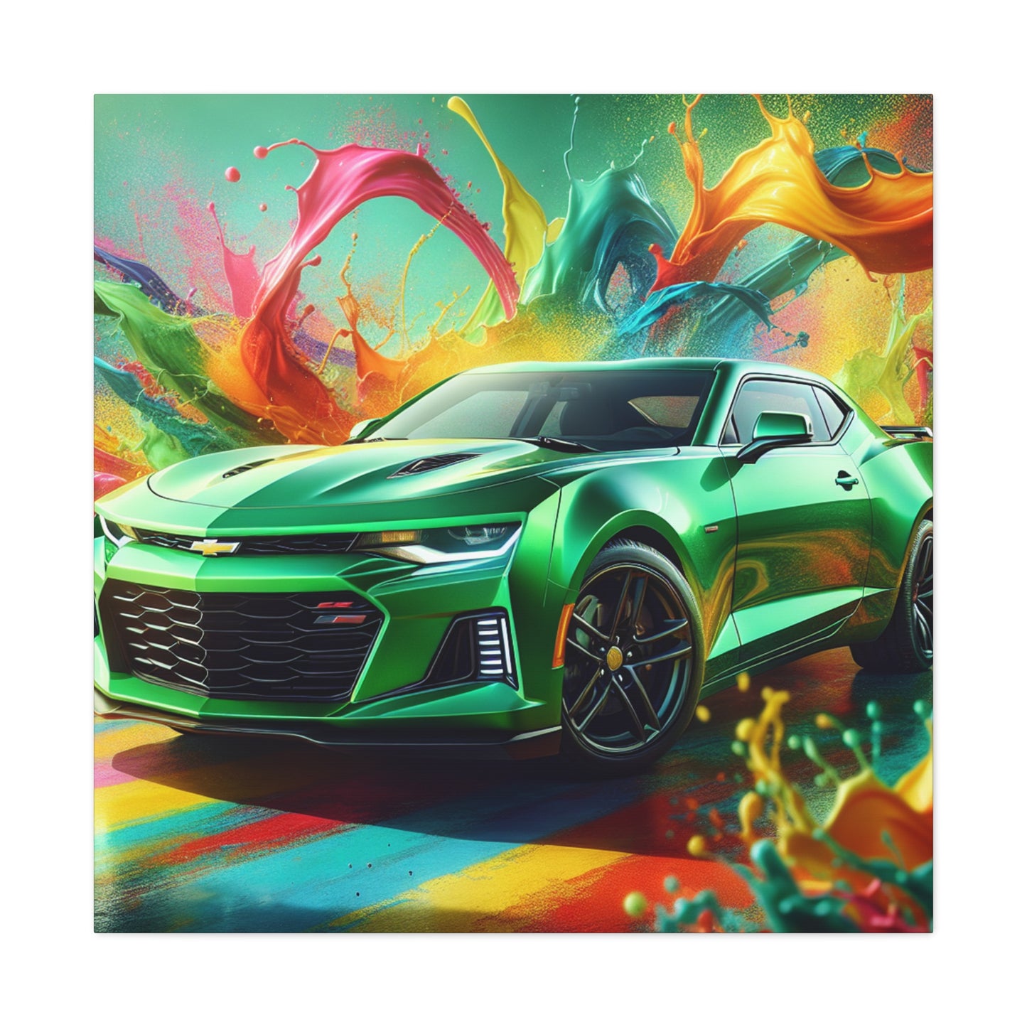 Chevrolet Camaro Painting, Car Wall Art, Automotive Decor, Canva Print, Home Decor, Gift for Car Lovers, Garage Art, Classic Car Illustration