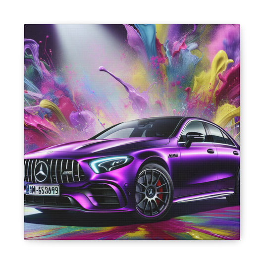 Mercedes AMG Luxury Sportscar Wall Art - Handmade Canvas Painting for Car Lovers, Automotive Decor, Exclusive Garage Artwork