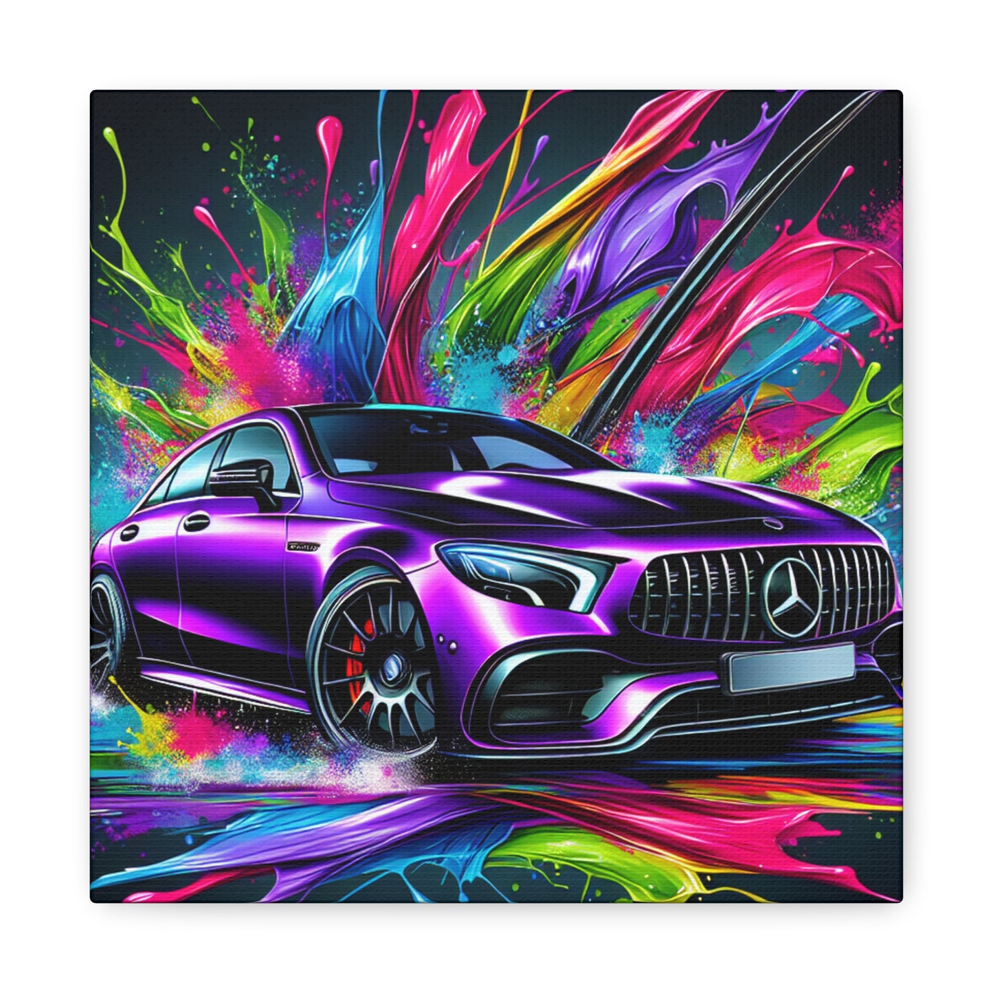 Mercedes AMG Luxury Car Artwork - Modern Canva Painting, Perfect Wall Decor for Car and Art Lovers, Unique Gift Idea