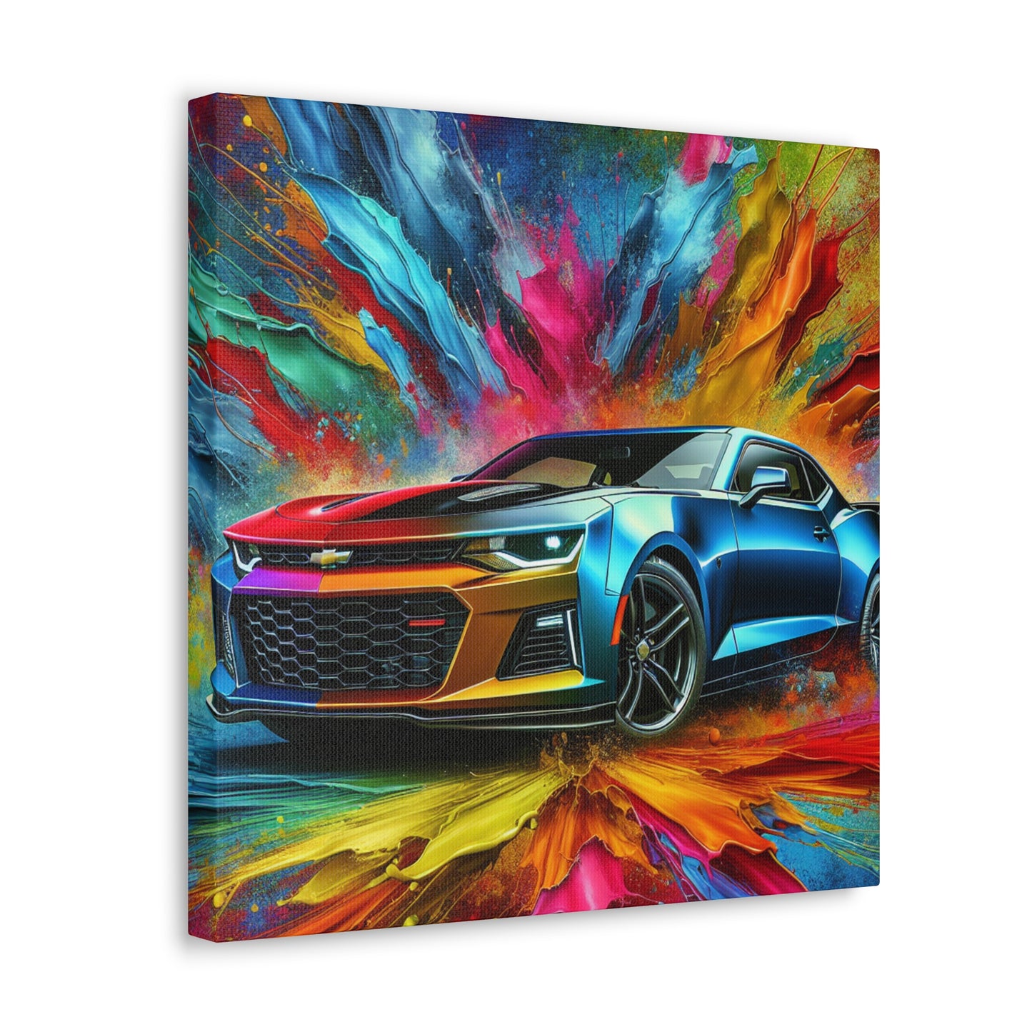 Chevrolet Camaro Wall Art - Classic Car Canva Painting, Decorative Print - Ideal for Man Cave, Garage, Office and Living Room Decor