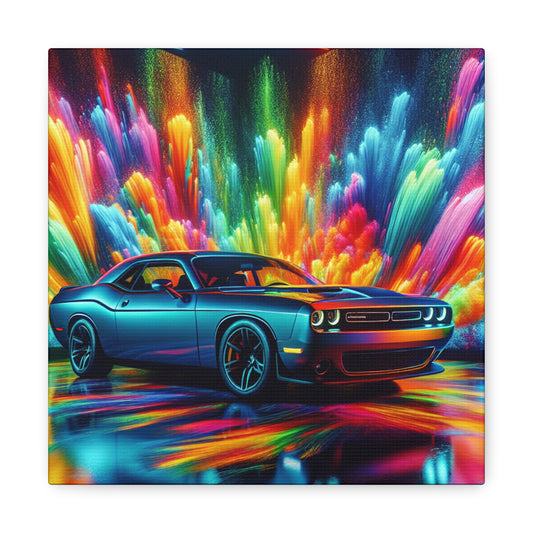 Dodge Challenger Wall Art - Premium Quality Car Canva Painting, Perfect for Home or Office Decor, Unique and Rare Auto Artistry