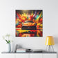 Ferrari Canva Painting, Luxury Car Artwork, Wall Decor, Handmade Piece, Perfect for Home and Office, Ideal Gift for Car Enthusiasts