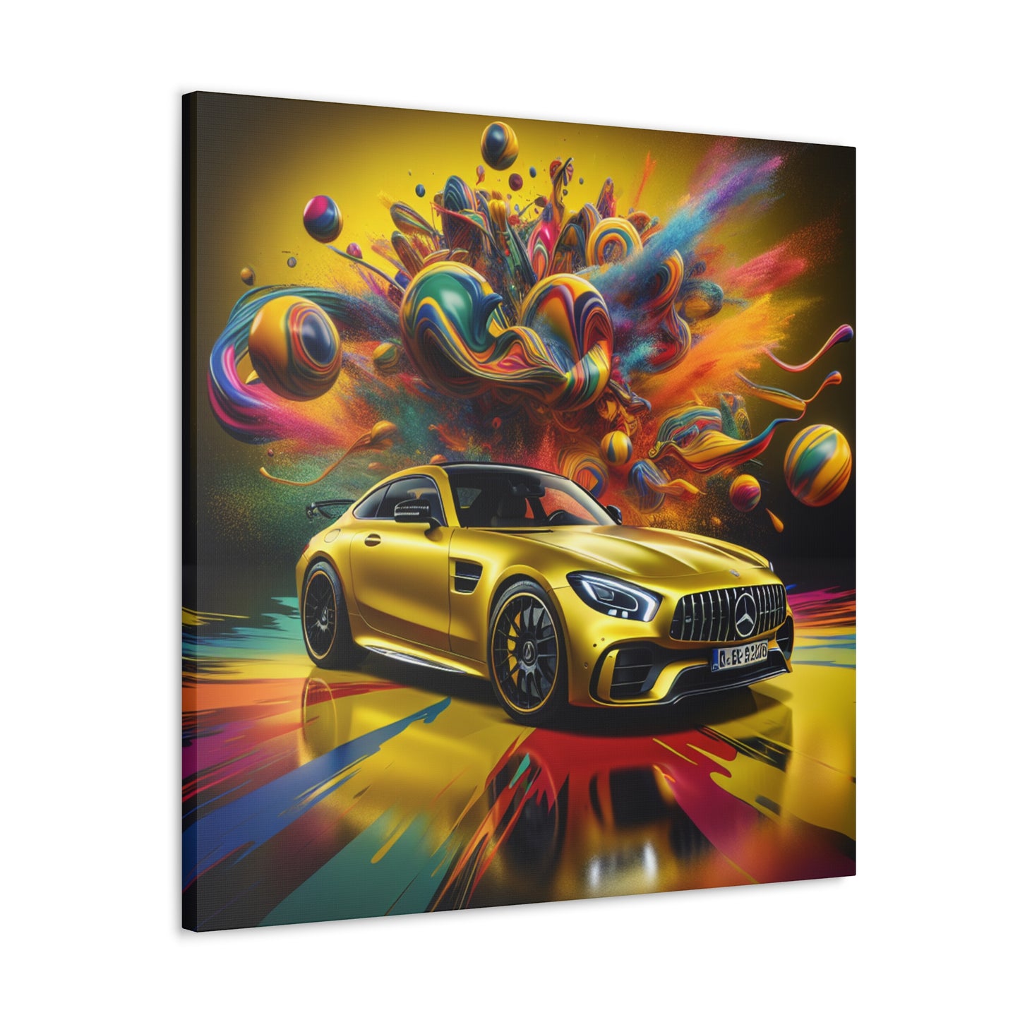 Mercedes AMG Wall Art Canva - Luxury Car Print, Modern Home Decor, Car Enthusiast Gift, Automotive Fine Art, Contemporary Painting