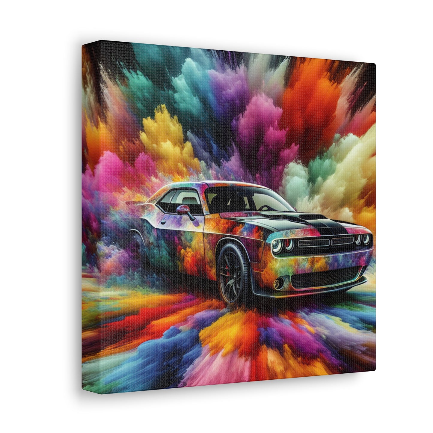 Dodge Challenger Wall Art, Car Enthusiast Gift, Automotive Canva Painting, Classic Muscle Car Decor, Man Cave Must-Have, Unique Artwork