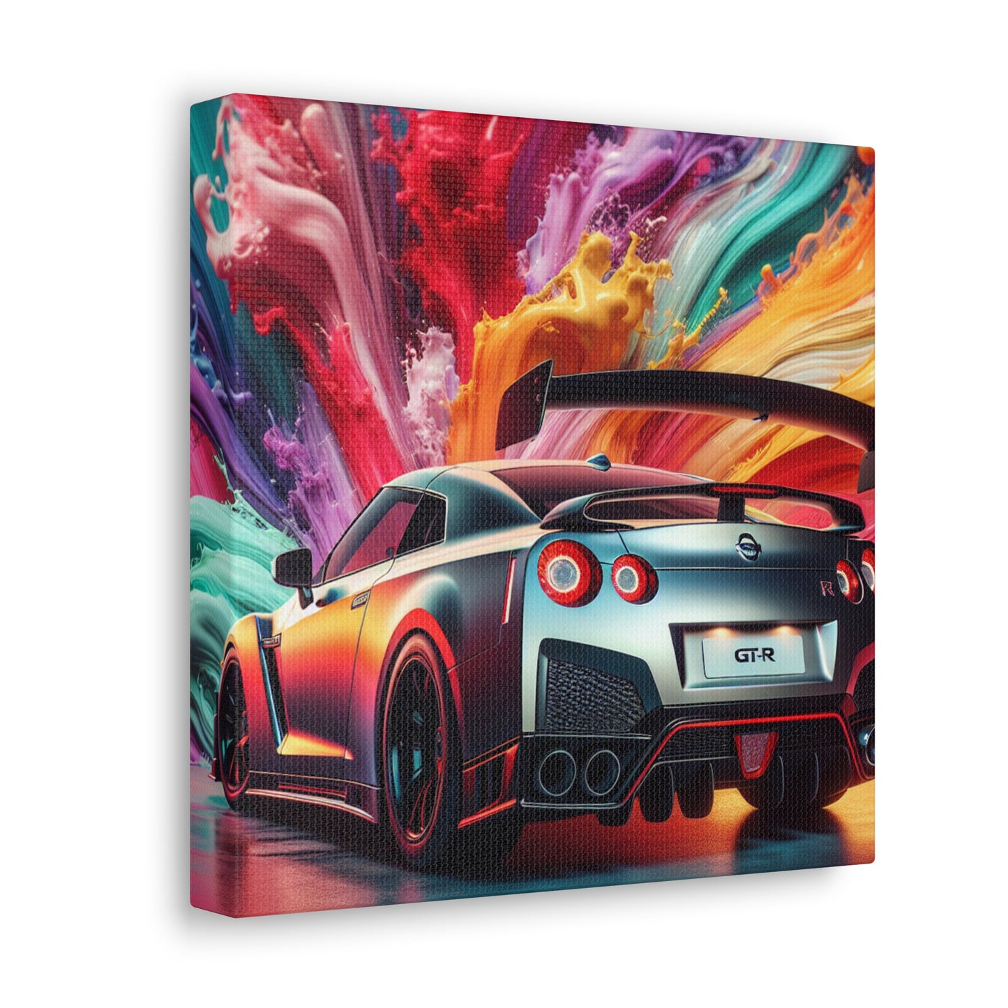 Nissan GT-R Canva Painting, Handmade Wall Art, Home Decor, Car Enthusiast Gift, Automotive Artwork, Large Car Print, Modern Style Decor