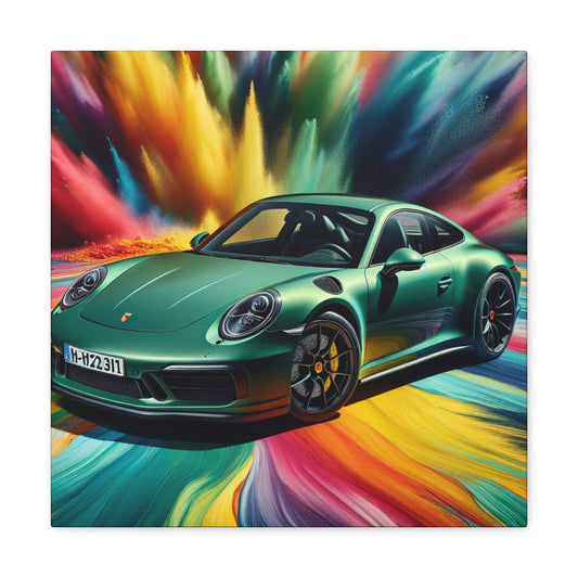 Porsche 911 Wall Decor Canva Painting, Handmade Home and Office Artwork, Automotive Wall Art, Luxury Sports Car Lover's Gift