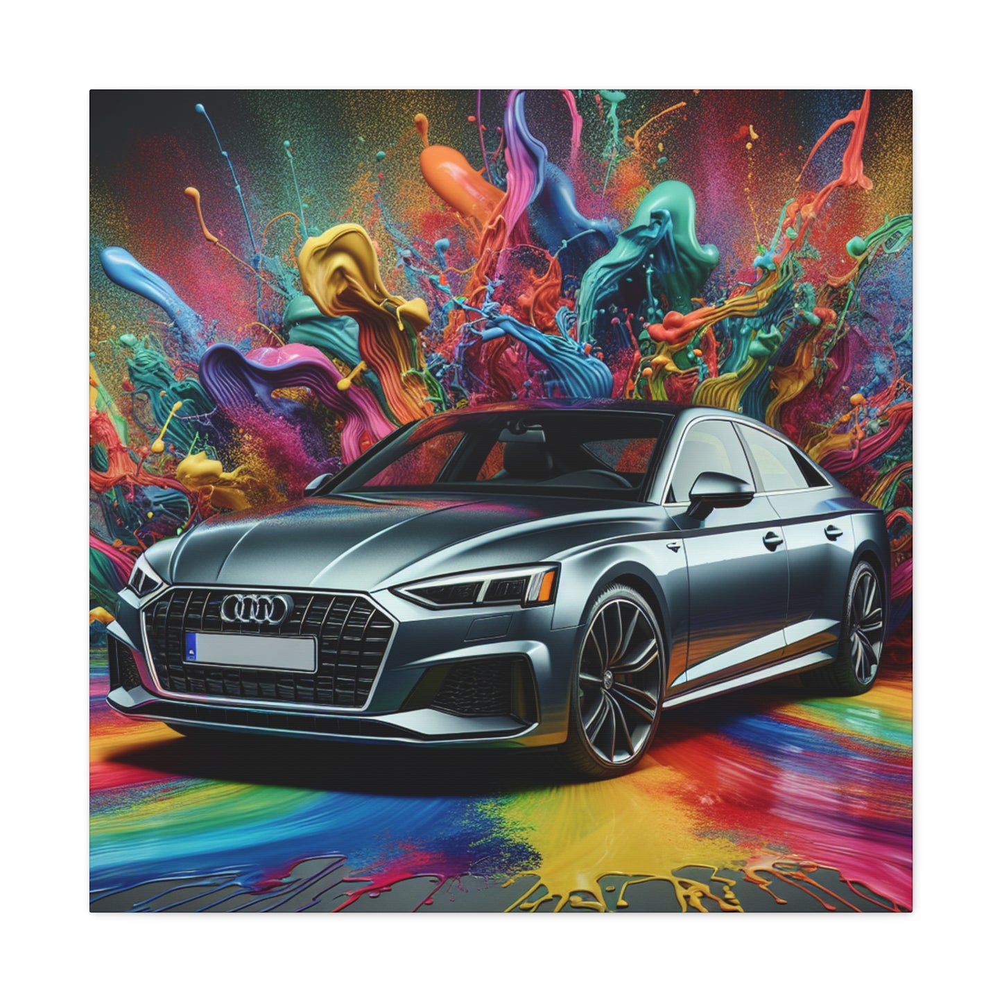 Audi A5 Luxury Car Wall Art, High-Quality Canva Painting, Office Decor, Motorsport Enthusiast Gift, Automotive Print