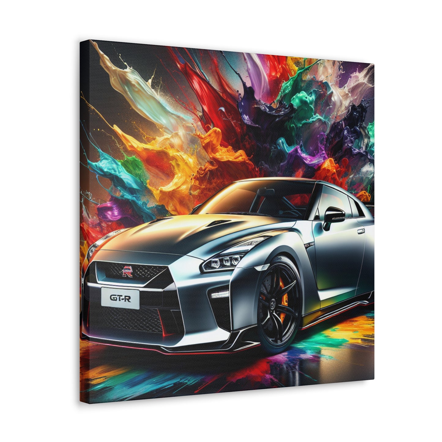 Nissan GT-R Canva Painting, Unframed Wall Art, Sports Car Print, Perfect for Home Decor and Car Enthusiasts, High Quality