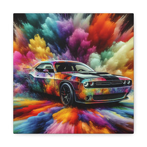 Dodge Challenger Wall Art, Car Enthusiast Gift, Automotive Canva Painting, Classic Muscle Car Decor, Man Cave Must-Have, Unique Artwork