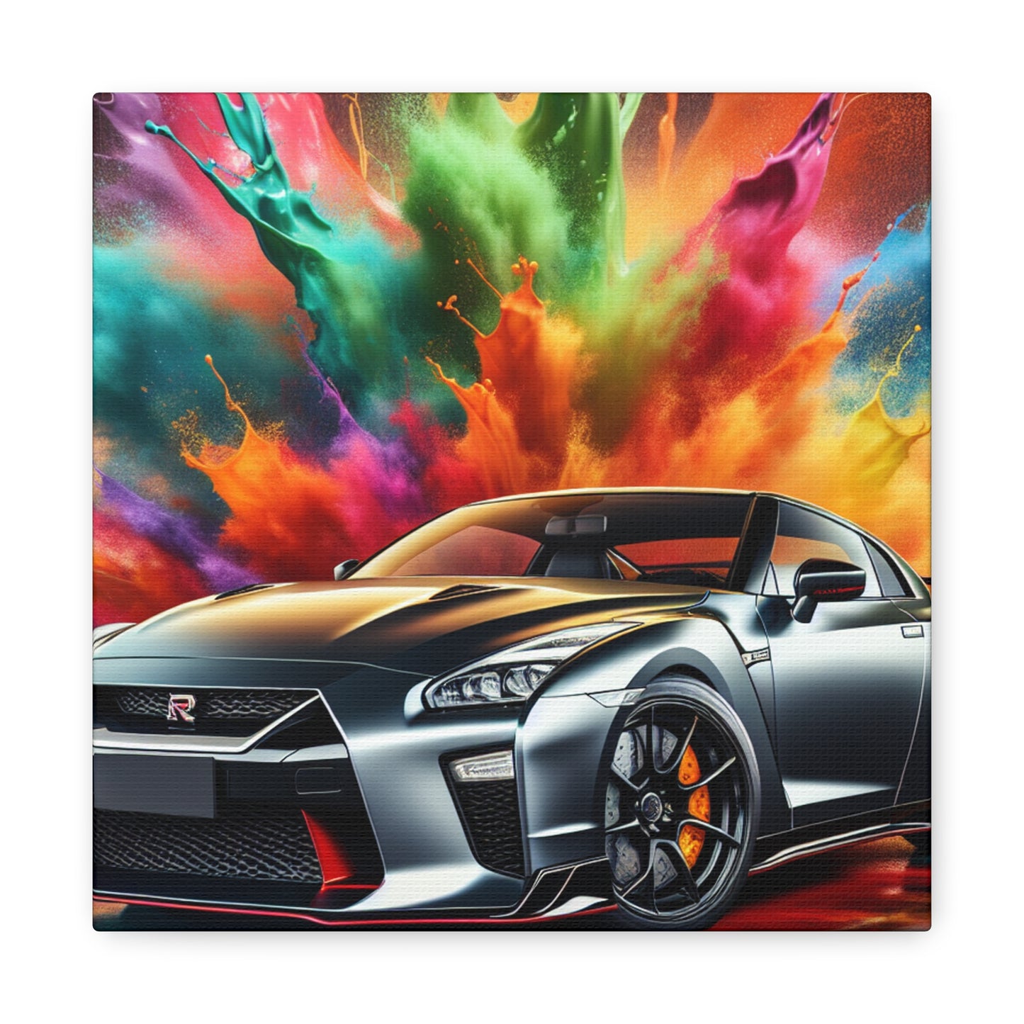 Nissan GT-R Canva Wall Art, Modern Sports Car Painting, Perfect Gift, Home or Office Decor, Auto Enthusiast Must-Have, Car Artwork