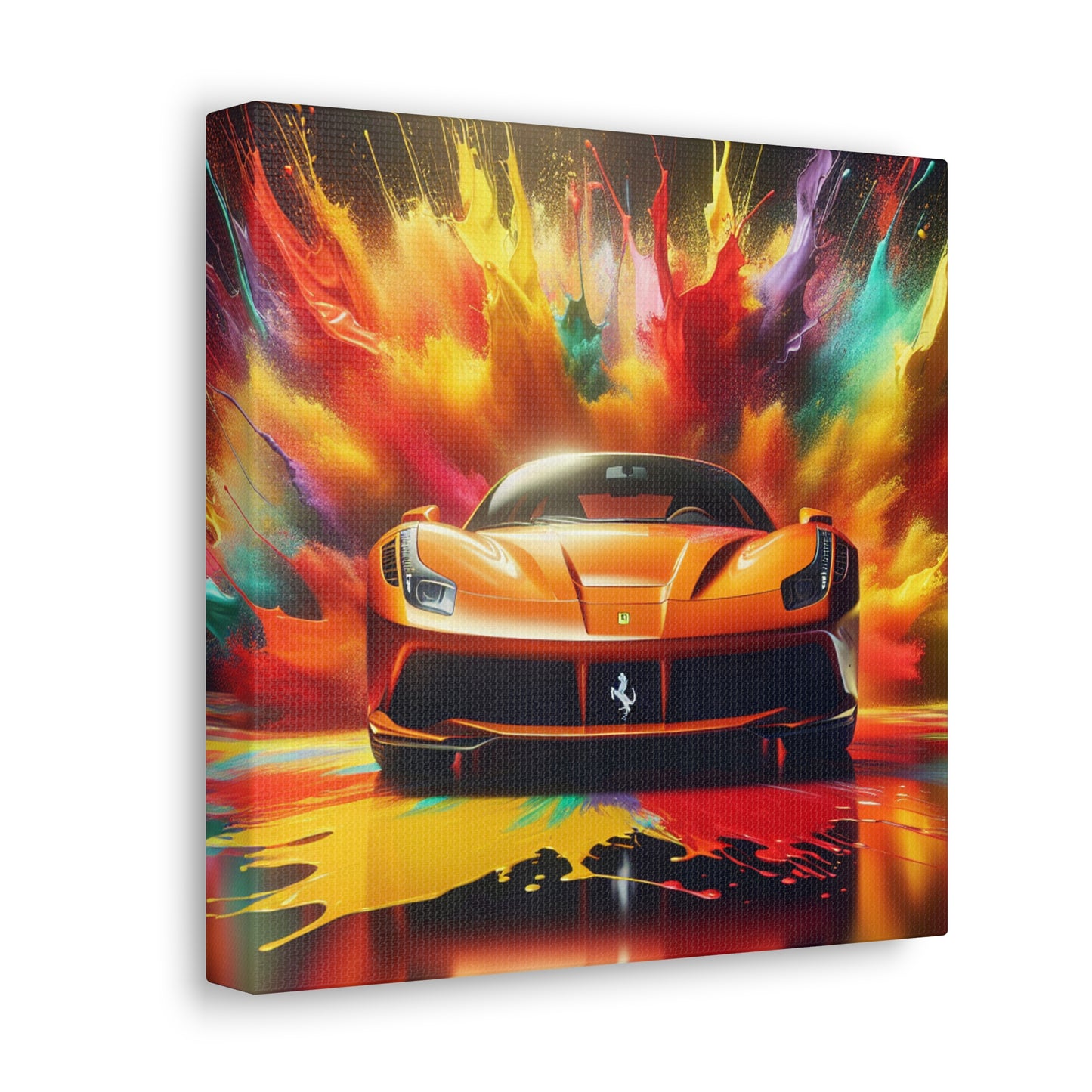 Ferrari Canva Painting, Luxury Car Artwork, Wall Decor, Handmade Piece, Perfect for Home and Office, Ideal Gift for Car Enthusiasts