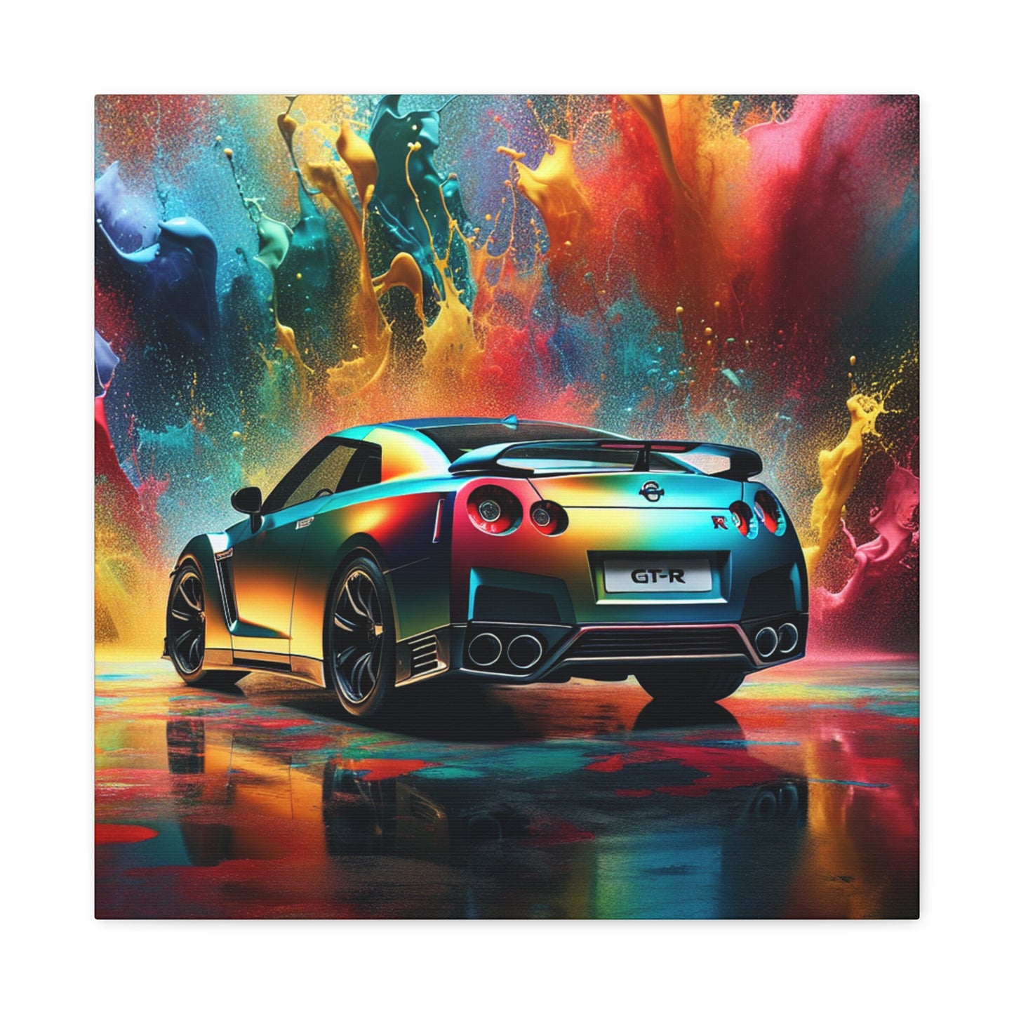 Nissan GT-R Car Canva Painting - Modern Wall Art Decor for Automotive Enthusiasts, Vehicle Inspired Home Decor, Unique Car Lover's Gift