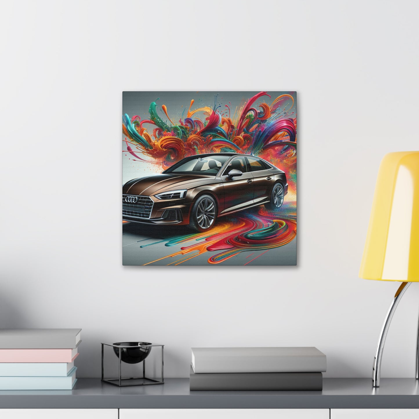 Audi A5 Car Artwork - Large Modern Wall Decor, Luxury Car Canva Painting, Unique Gift for Auto Enthusiast and Car Lovers