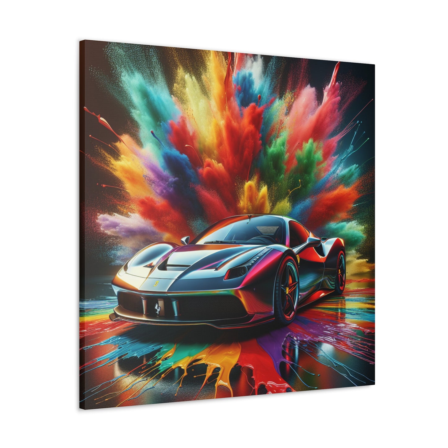 Ferrari Luxury Car Wall Art Canva Painting - Handmade Contemporary Home Decor for Men, Car Lovers and Collectors - Limited Edition Print