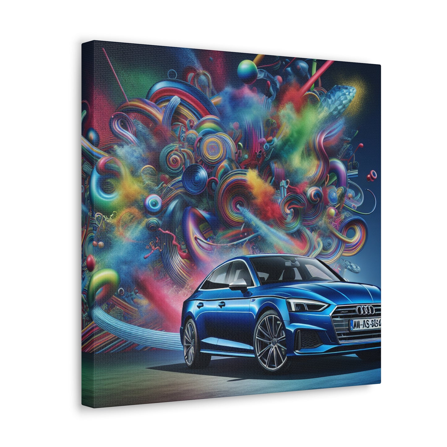 Audi A5 Canva Art, Luxury Car Wall Decor, Unique Gift for Motor Enthusiast, High-Quality Painting, Sleek Vehicle Home Decor