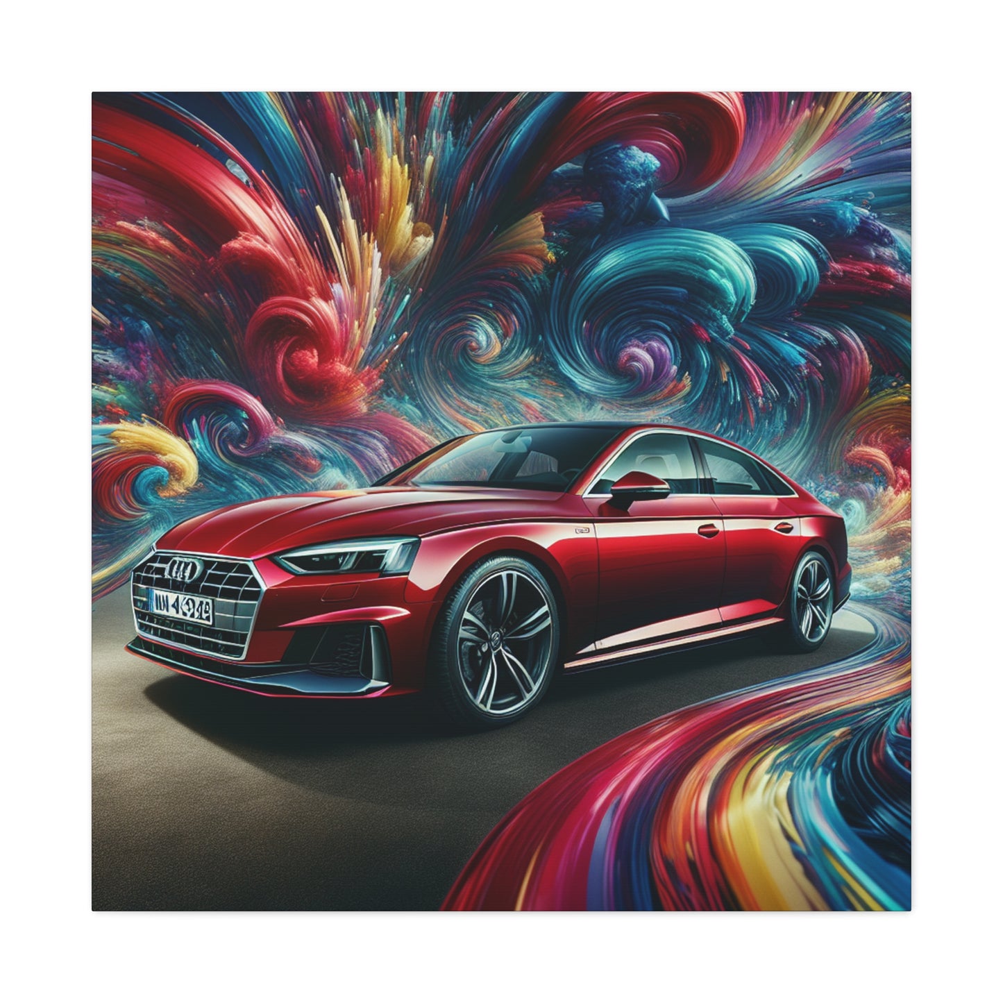 Audi A5 Car Art, Modern Canva Painting, Wall Decor for Car Lovers, Unique Gift, Home and Office Decoration, Auto Theme Artwork