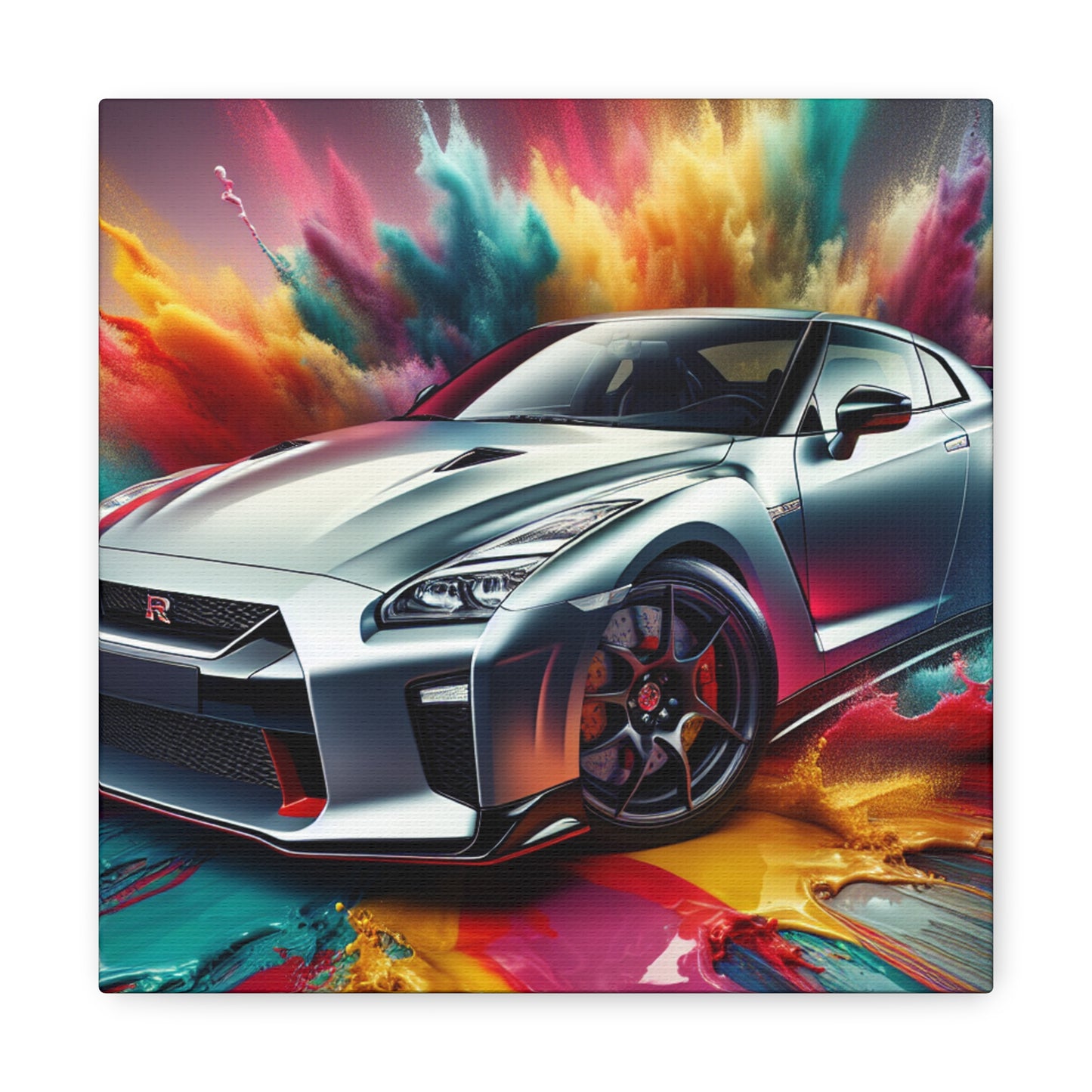 Nissan GT-R Canva Paintings, Sports Car Wall Art, Luxury Garage Decor, High Quality Modern Home and Office Canvas Artwork