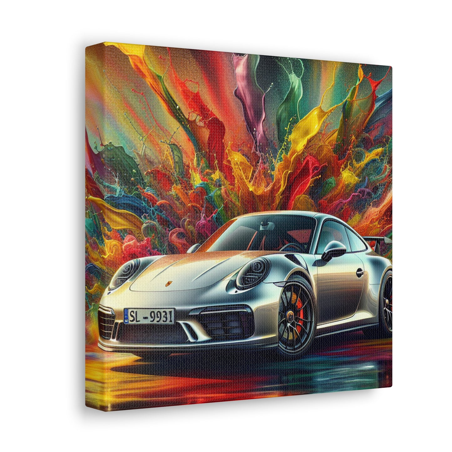 Porsche 911 Artwork, Exquisite Car Canva Painting, Perfect Gift for Luxury Car Enthusiasts and Art Lovers, Wall Decor