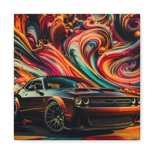 Dodge Challenger Wall Art, Classic Car Canva Painting, Garage Decor, Car Enthusiast Gift, Muscle Car Artwork, Contemporary Wall Decoration